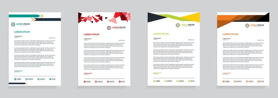 Letterhead Template Set Vector 스톡 일러스트