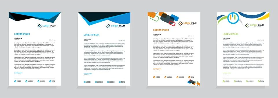 Letterhead Template Set Vector 스톡 일러스트