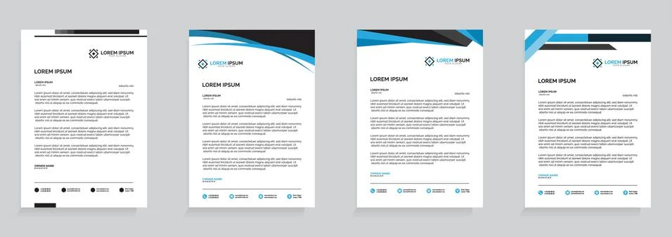 Letterhead Template Set Vector 스톡 일러스트