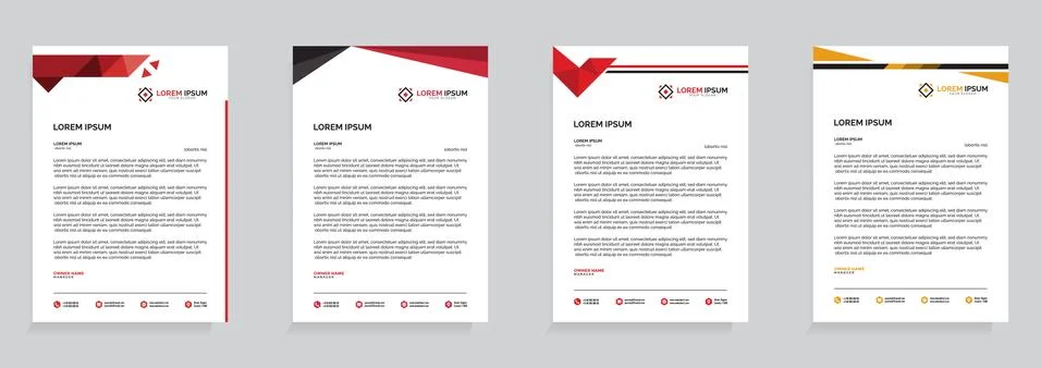 Letterhead Template Set Vector 스톡 일러스트