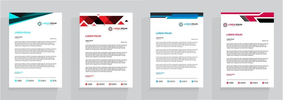 Letterhead Template Set Vector 스톡 일러스트