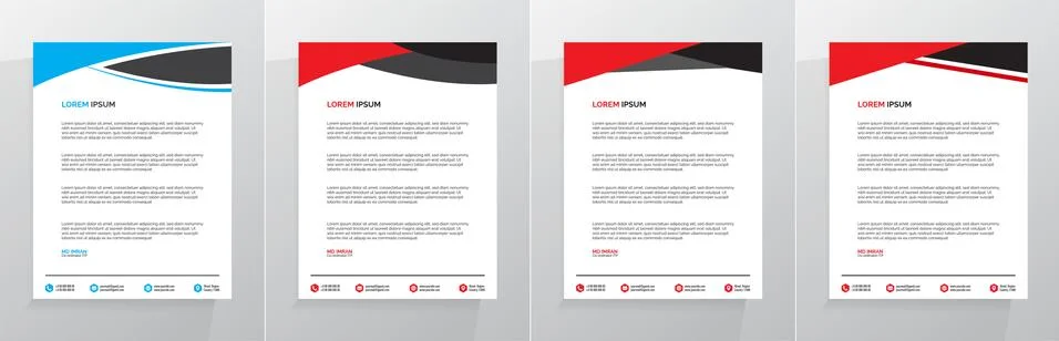 Letterhead Template Set Vector 스톡 일러스트