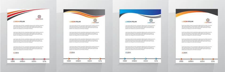Letterhead Template Set Vector 스톡 일러스트