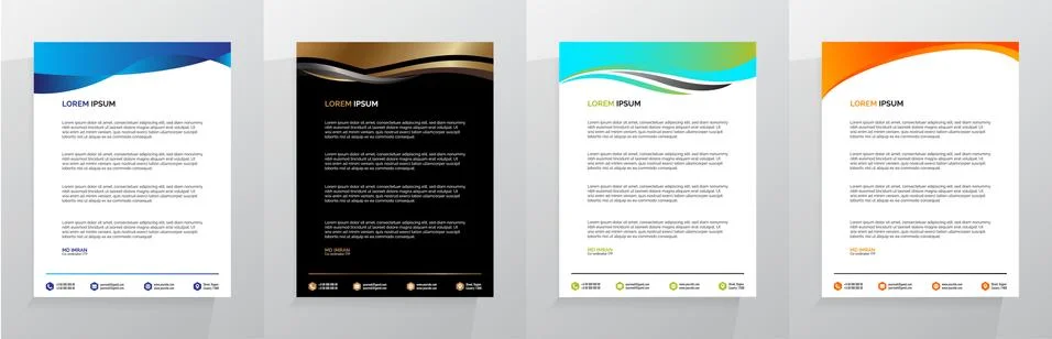 Letterhead Template Set Vector 스톡 일러스트