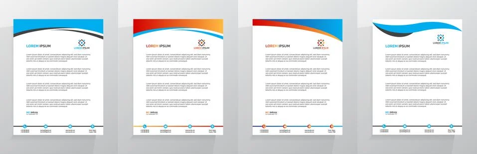 Letterhead Template Set Vector 스톡 일러스트