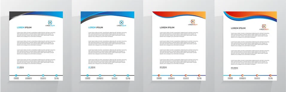 Letterhead Template Set Vector 스톡 일러스트