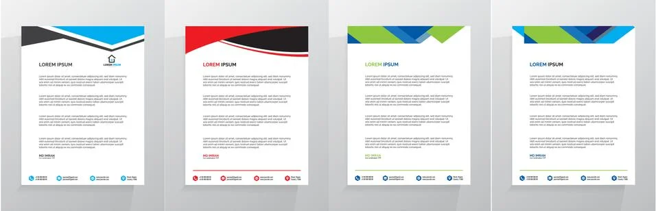 Letterhead Template Set Vector Stock-Illustration