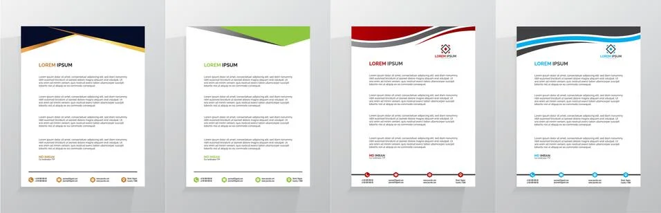 Letterhead Template Set Vector 스톡 일러스트