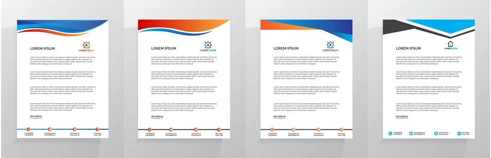 Letterhead Template Set Vector Illustrazione stock