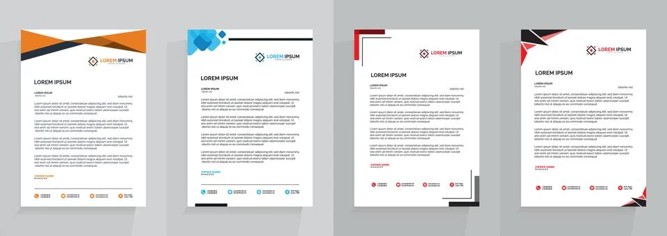 Letterhead Template Set Vector 스톡 일러스트
