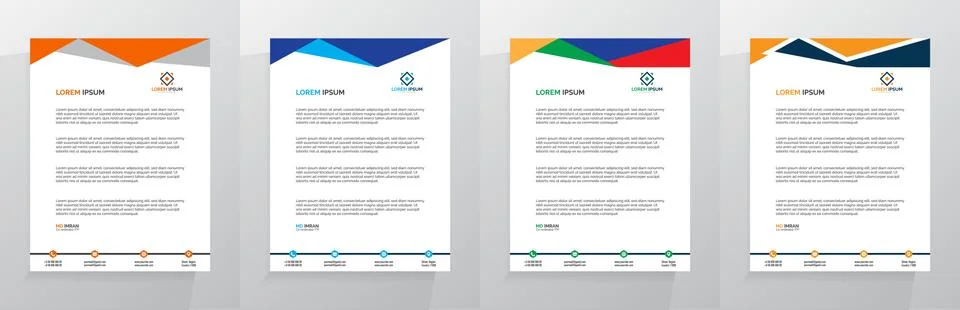 Letterhead Template Set Vector 스톡 일러스트