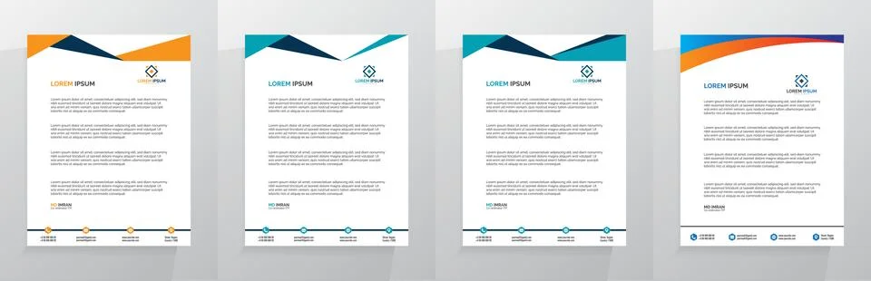 Letterhead Template Set Vector 스톡 일러스트