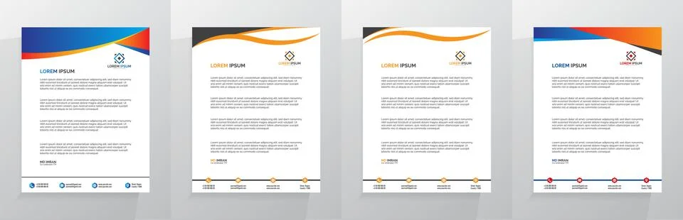 Letterhead Template Set Vector 스톡 일러스트