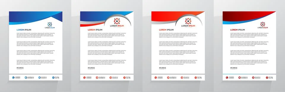 Letterhead Template Set Vector Illustrazione stock