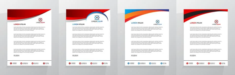 Letterhead Template Set Vector 스톡 일러스트