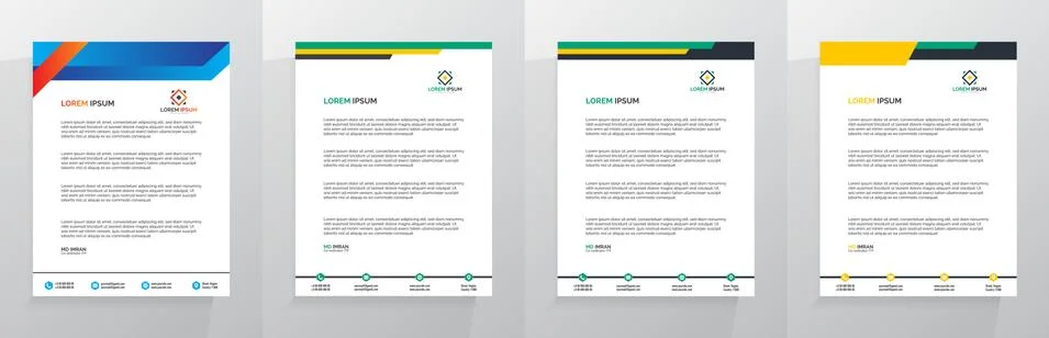 Letterhead Template Set Vector 스톡 일러스트