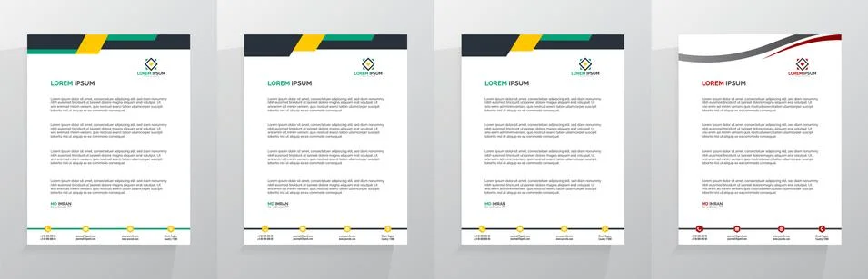 Letterhead Template Set Vector 스톡 일러스트