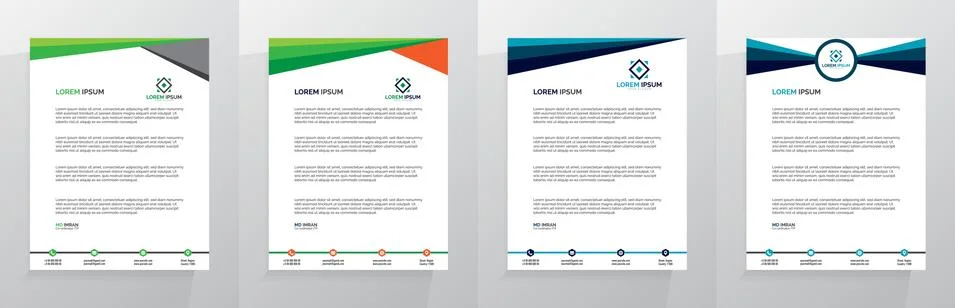 Letterhead Template Set Vector 스톡 일러스트