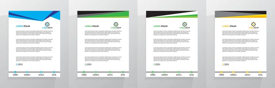 Letterhead Template Set Vector 스톡 일러스트