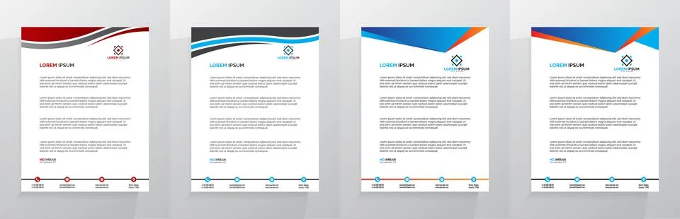 Letterhead Template Set Vector 스톡 일러스트