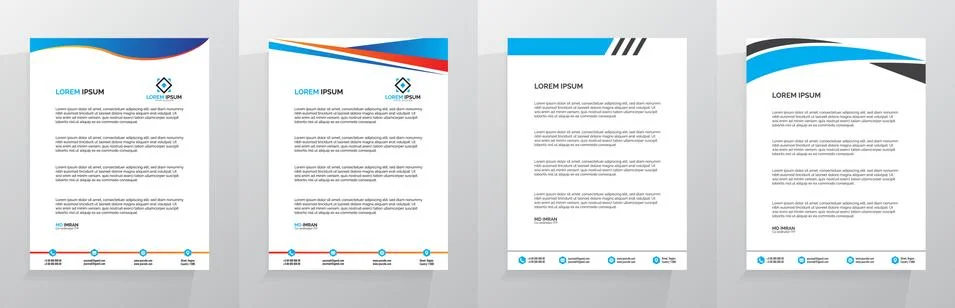 Letterhead Template Set Vector Illustrazione stock