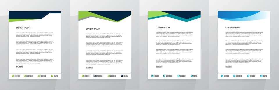 Letterhead Template Set Vector Иллюстрация