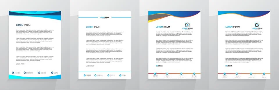 Letterhead Template Set Vector 스톡 일러스트