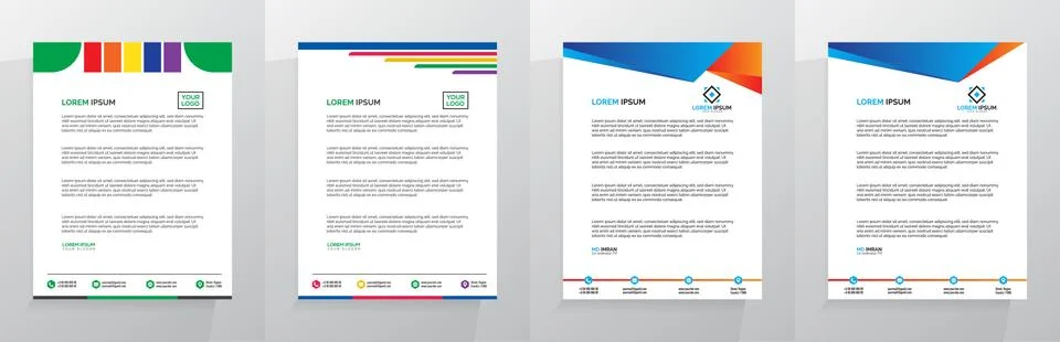 Letterhead Template Set Vector 스톡 일러스트