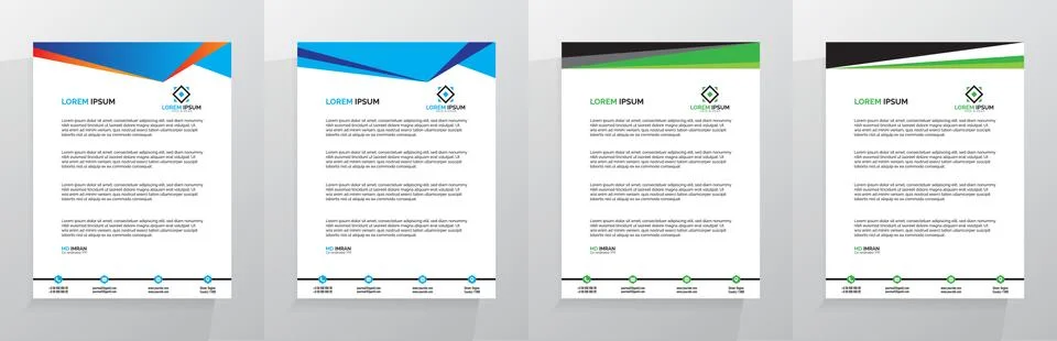 Letterhead Template Set Vector 스톡 일러스트