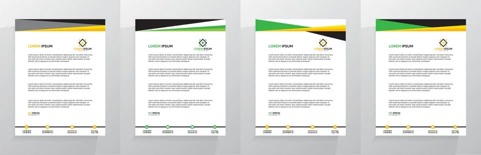 Letterhead Template Set Vector Иллюстрация