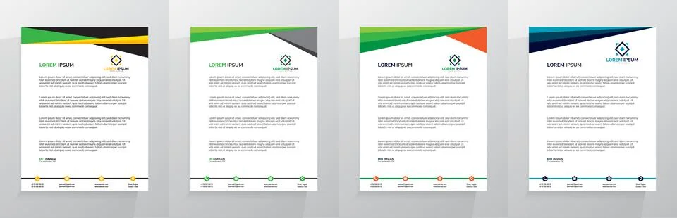 Letterhead Template Set Vector Иллюстрация