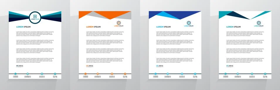 Letterhead Template Set Vector Иллюстрация