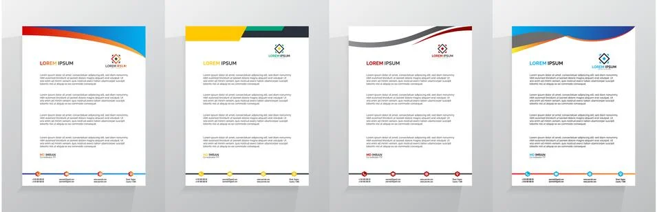 Letterhead Template Set Vector 스톡 일러스트