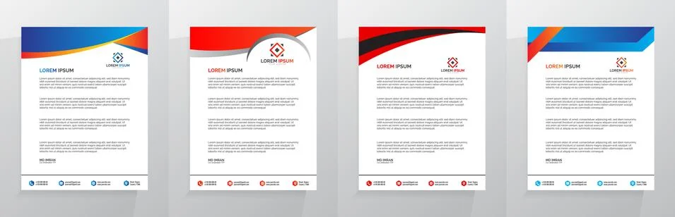 Letterhead Template Set Vector 스톡 일러스트