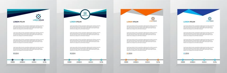 Letterhead Template Set Vector 스톡 일러스트
