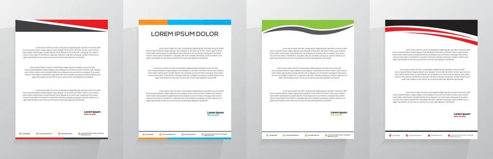 Letterhead Template Set Vector 스톡 일러스트