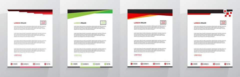 Letterhead Template Set Vector 스톡 일러스트