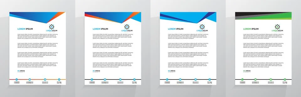 Letterhead Template Set Vector 스톡 일러스트