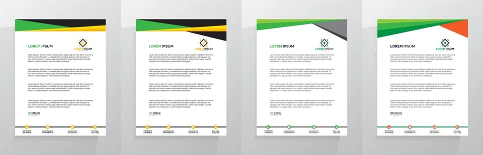 Letterhead Template Set Vector 스톡 일러스트