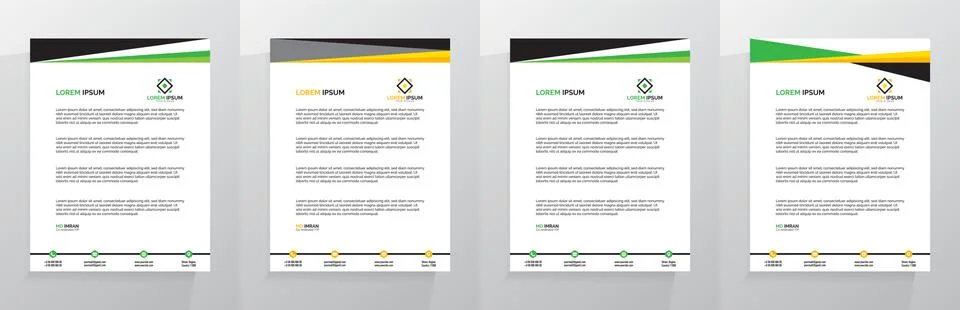 Letterhead Template Set Vector 스톡 일러스트