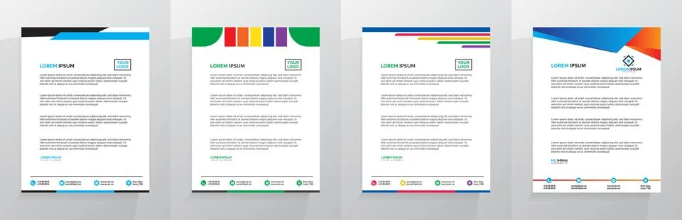 Letterhead Template Set Vector 스톡 일러스트