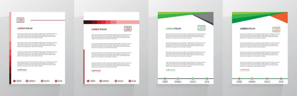 Letterhead Template Set Vector 스톡 일러스트