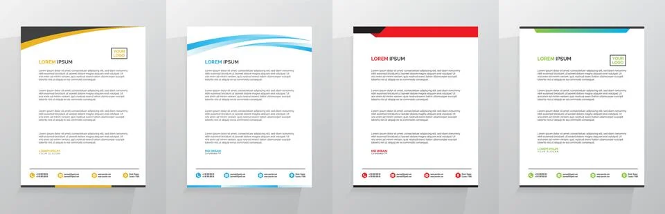 Letterhead Template Set Vector 스톡 일러스트