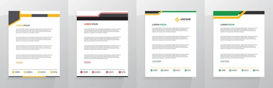 Letterhead Template Set Vector Иллюстрация