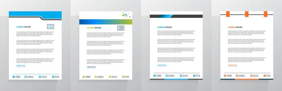 Letterhead Template Set Vector 스톡 일러스트