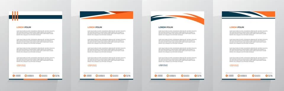 Letterhead Template Set Vector 스톡 일러스트