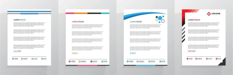 Letterhead Template Set Vector 스톡 일러스트