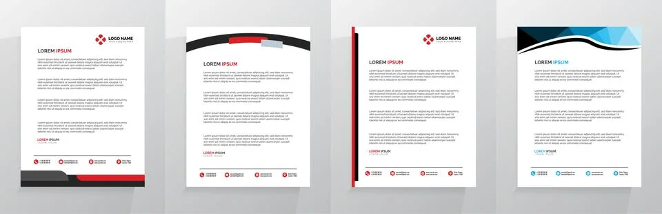 Letterhead Template Set Vector 스톡 일러스트