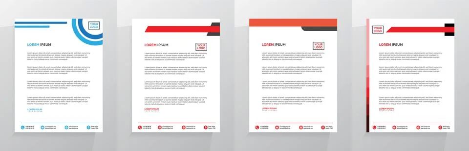 Letterhead Template Set Vector 스톡 일러스트