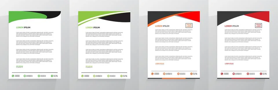 Letterhead Template Set Vector 스톡 일러스트